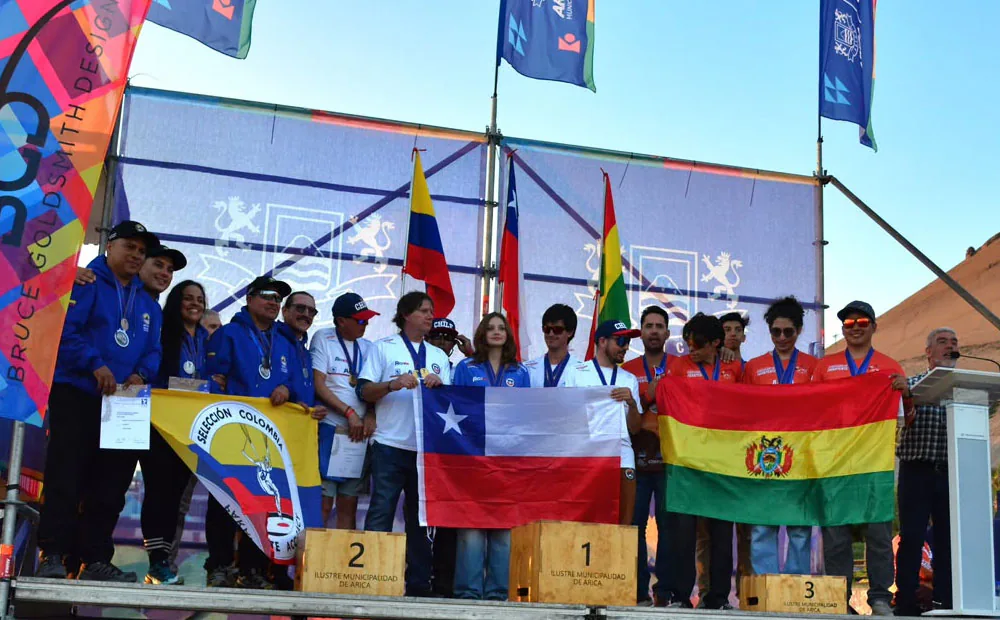 Podio a squadre del campionato panamericano di precisione ad Arica, con il Cile al primo posto